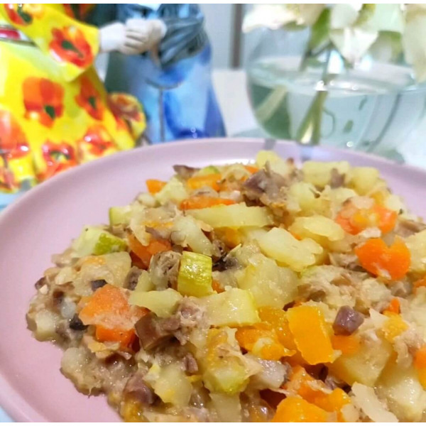 Рецепт овочевого рагу з гарбузом та м'ясом для дитини та спільного столу