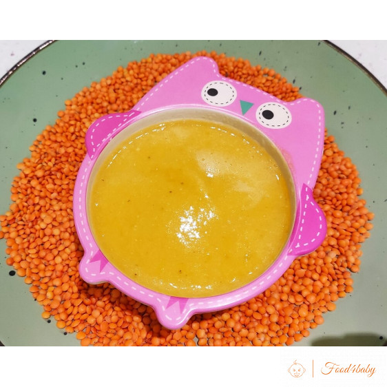 Рецепт Супа-пюре с чечевицей и тыквой для детей